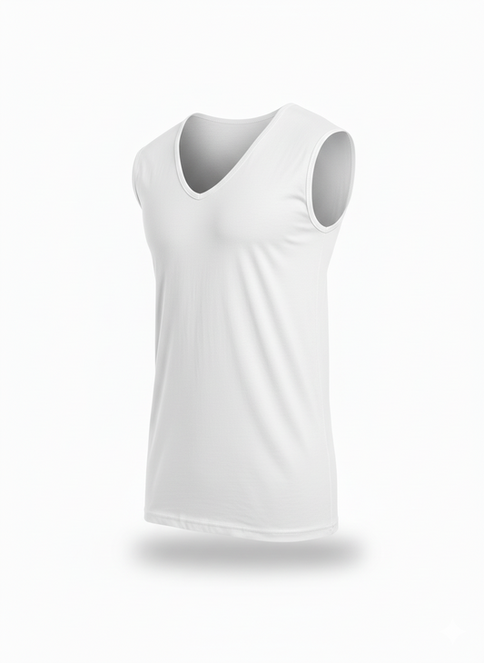 White Débardeur – Bretelles Larges (100 % Coton)