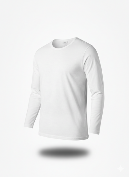 White T-shirt d’intérieur – Manche longue (100% coton) White