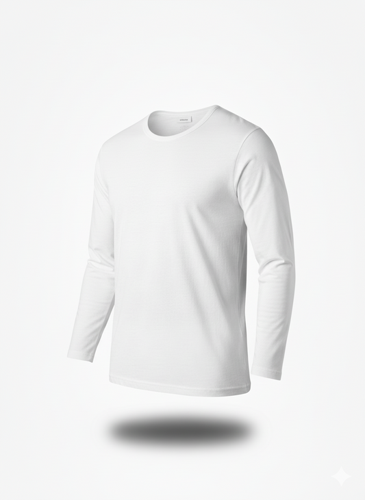 White T-shirt d’intérieur – Manche longue (100% coton) White