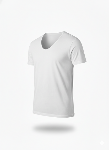 White T-shirt d’intérieur – Col rond (100% coton)