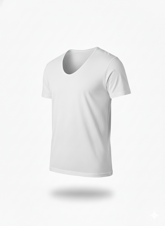 White T-shirt d’intérieur – Col rond (100% coton)