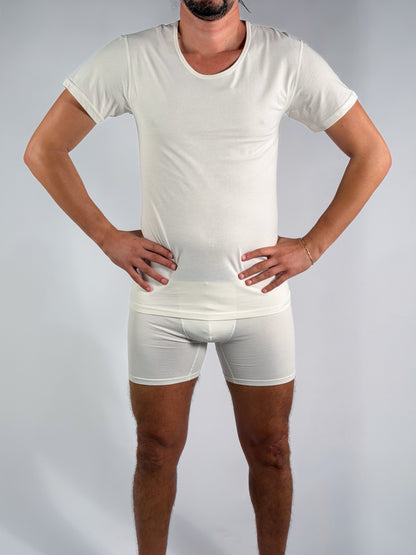 White T-shirt d’intérieur – Col rond (100% coton)