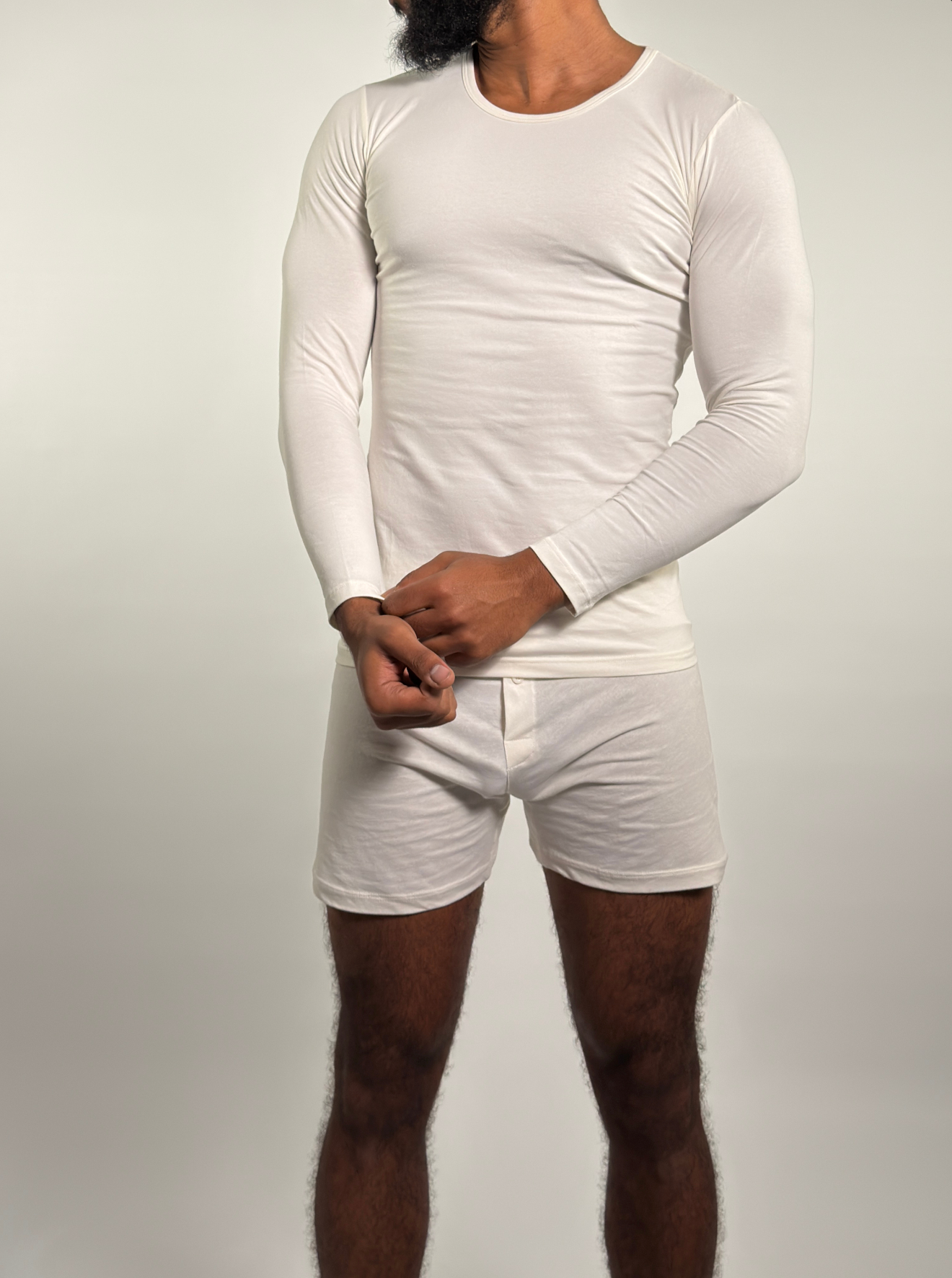 White T-shirt d’intérieur – Manche longue (100% coton) White