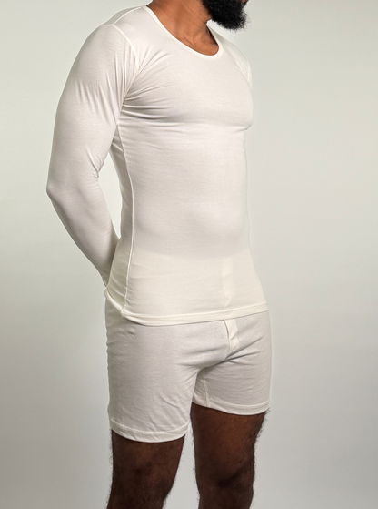 White T-shirt d’intérieur – Manche longue (100% coton) White