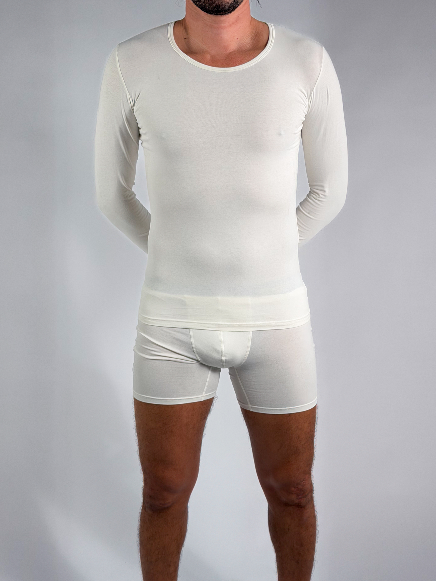 White T-shirt d’intérieur – Manche longue (100% coton) White