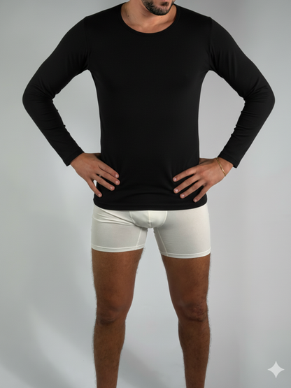 White T-shirt d’intérieur – Manche longue (100% coton) White