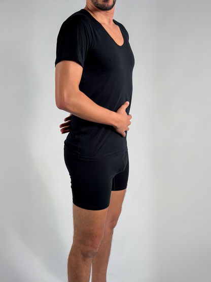 White T-shirt d’intérieur – Col en V (100% coton)